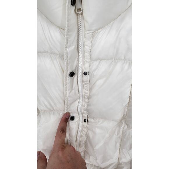 Le Rose Cream Zip Front Manteau Compressible Puffer Vest Women's M - Picture 5 of 11